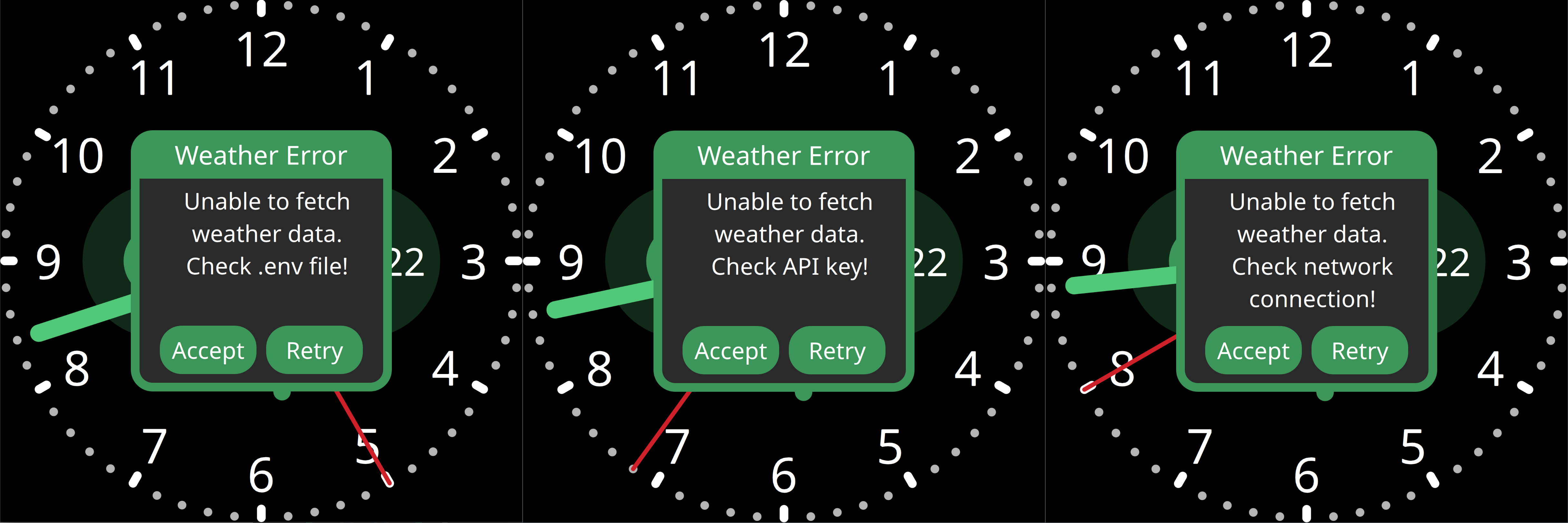 error messages