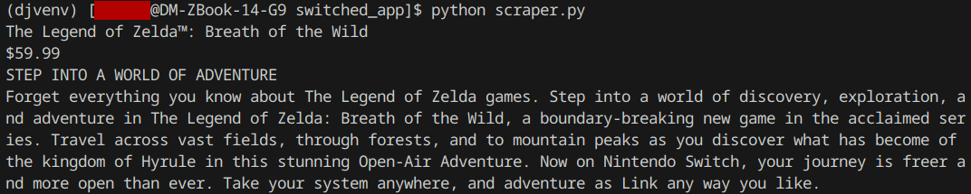 scraped data